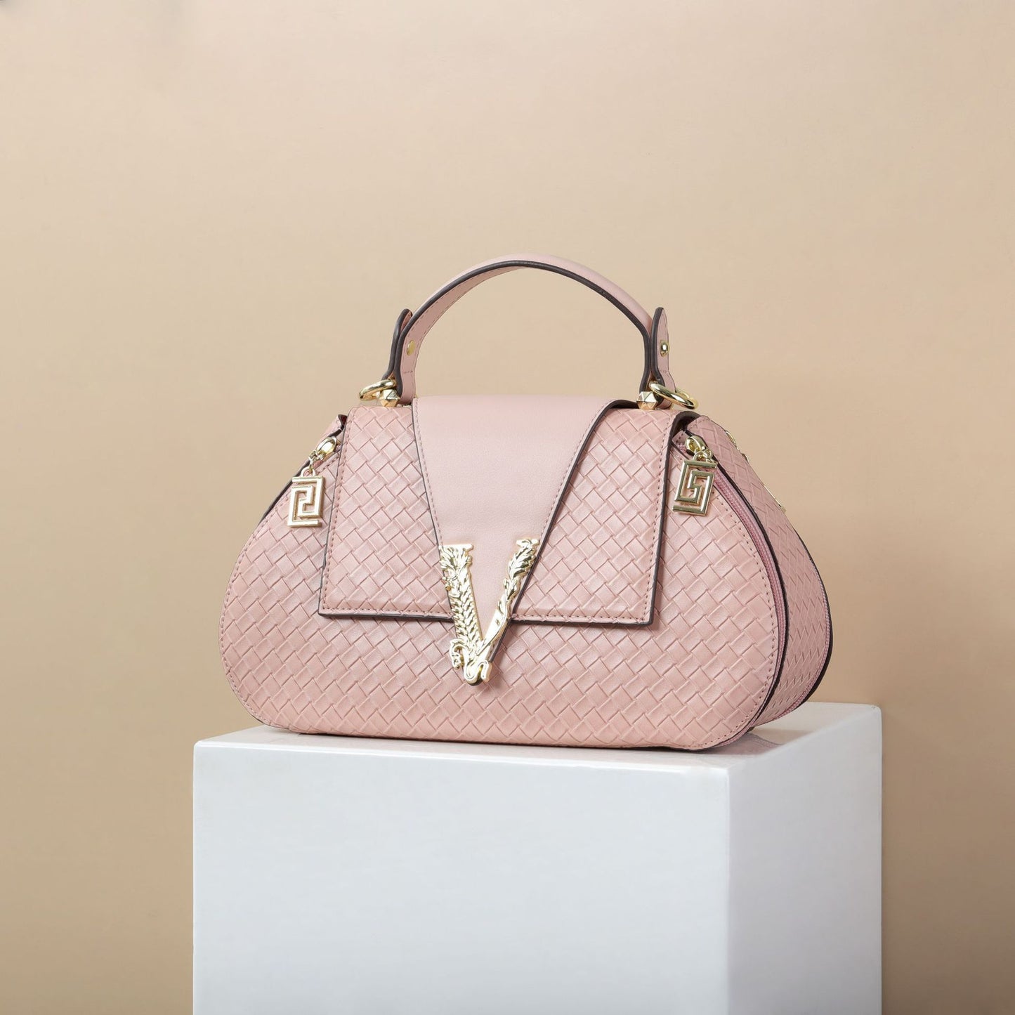 Bolso de mujer tejido con textura de mensajero portátil