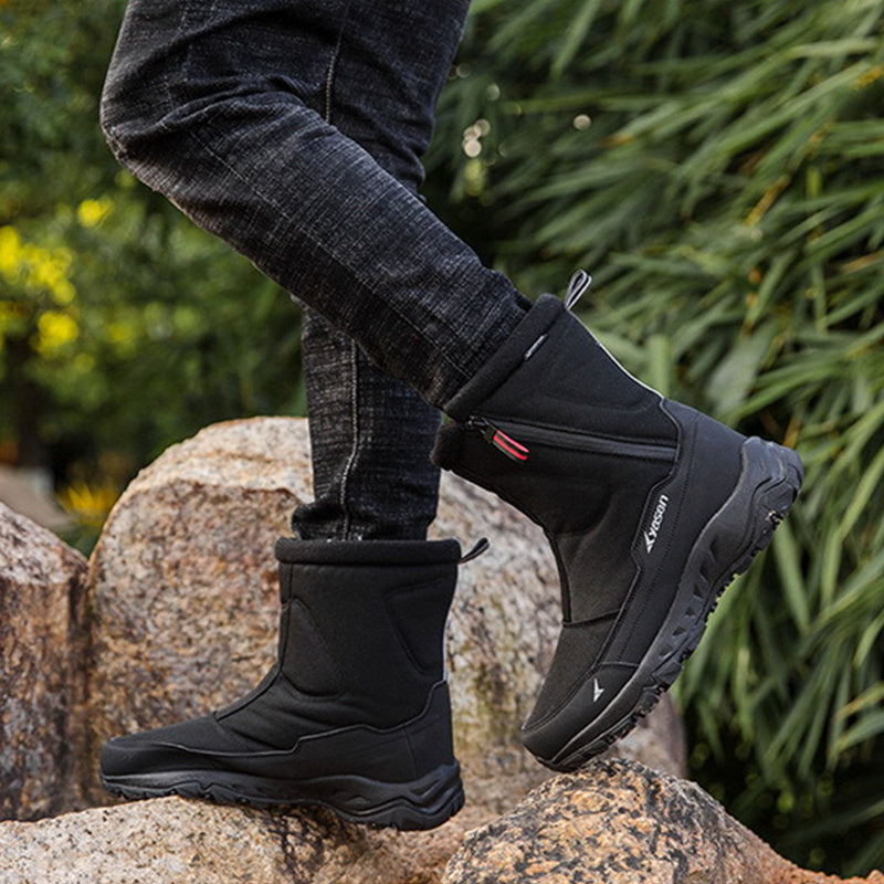 Bottes de neige épaisses pour couple, chaussures d'escalade chaudes en polaire pour l'extérieur, pour la marche et l'hiver