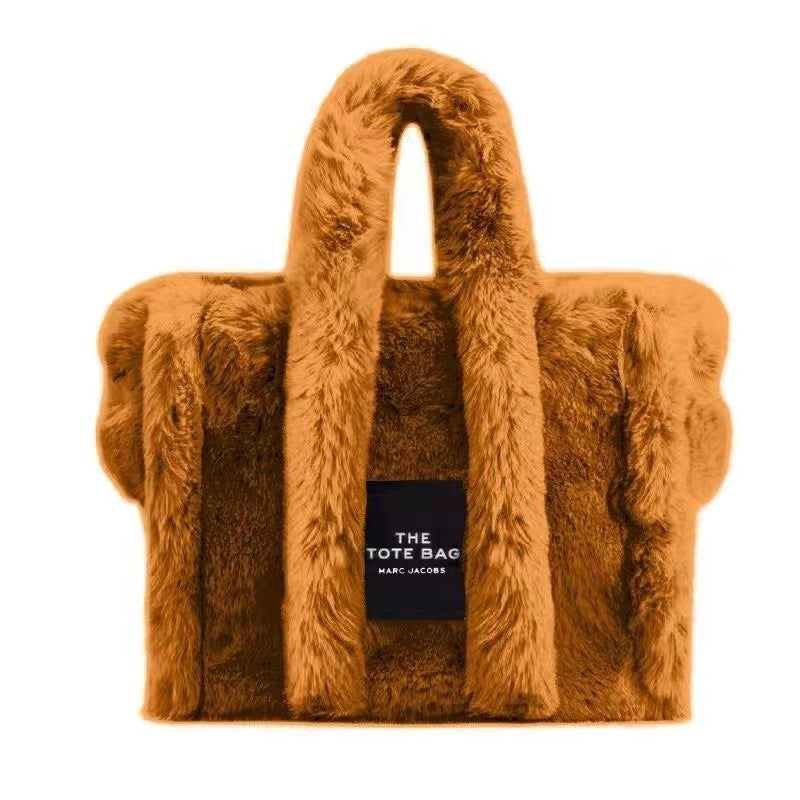 Large-capacity Shopping Commuter Faux Fur Plush Tote Bag