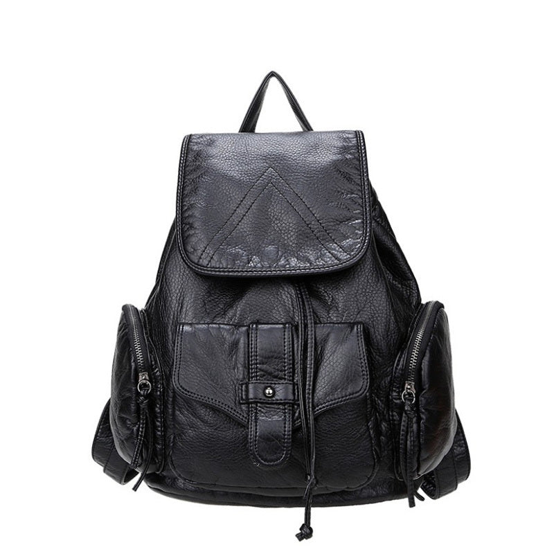 Soft Leather Ladies Backpack All-match Mother Bag Tide