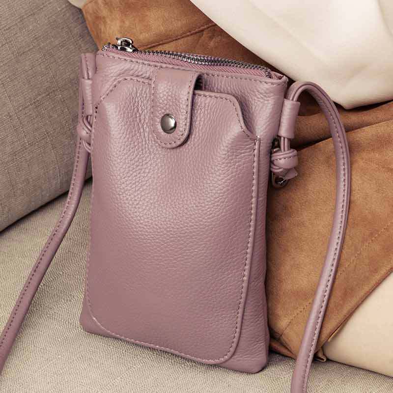 Nuevo bolso de mano de piel de vaca para mujer