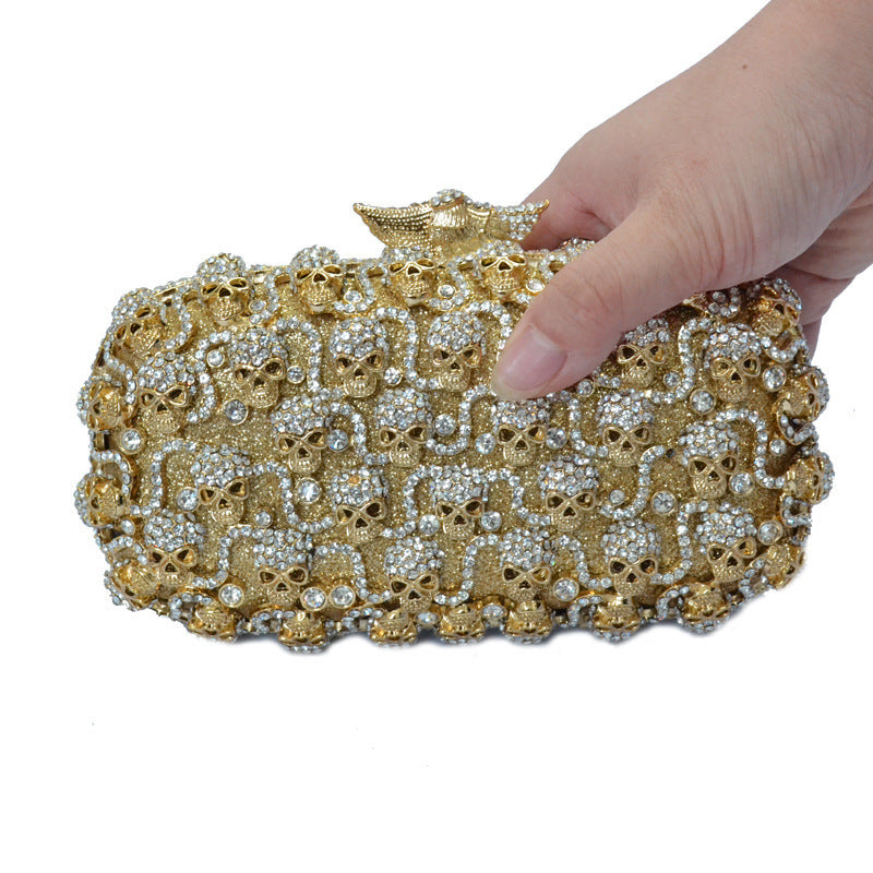 Bolso de noche Bolso de mano para mujer con diamantes incrustados