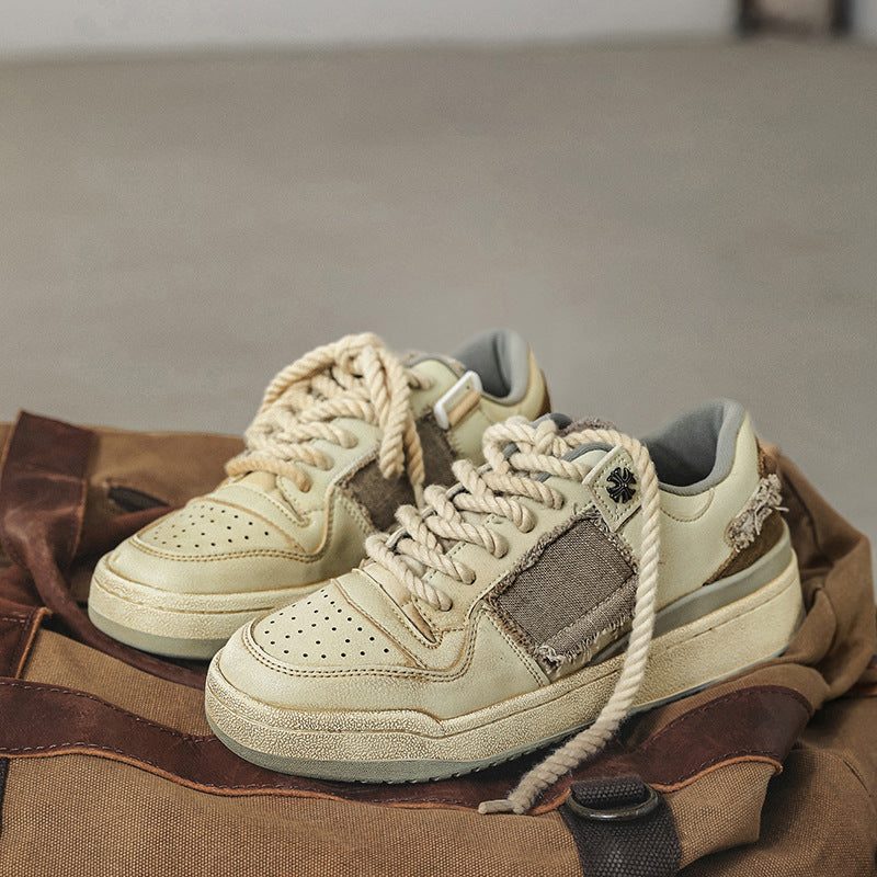 Chaussures de skateboard vintage avec patch pour couple d'été