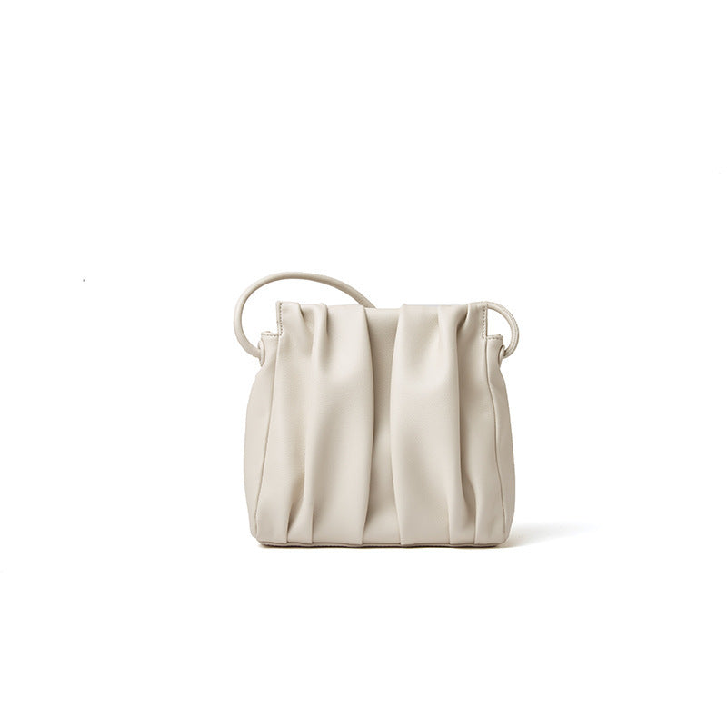 Crossbody Solid Color Pleated Cloud Bag