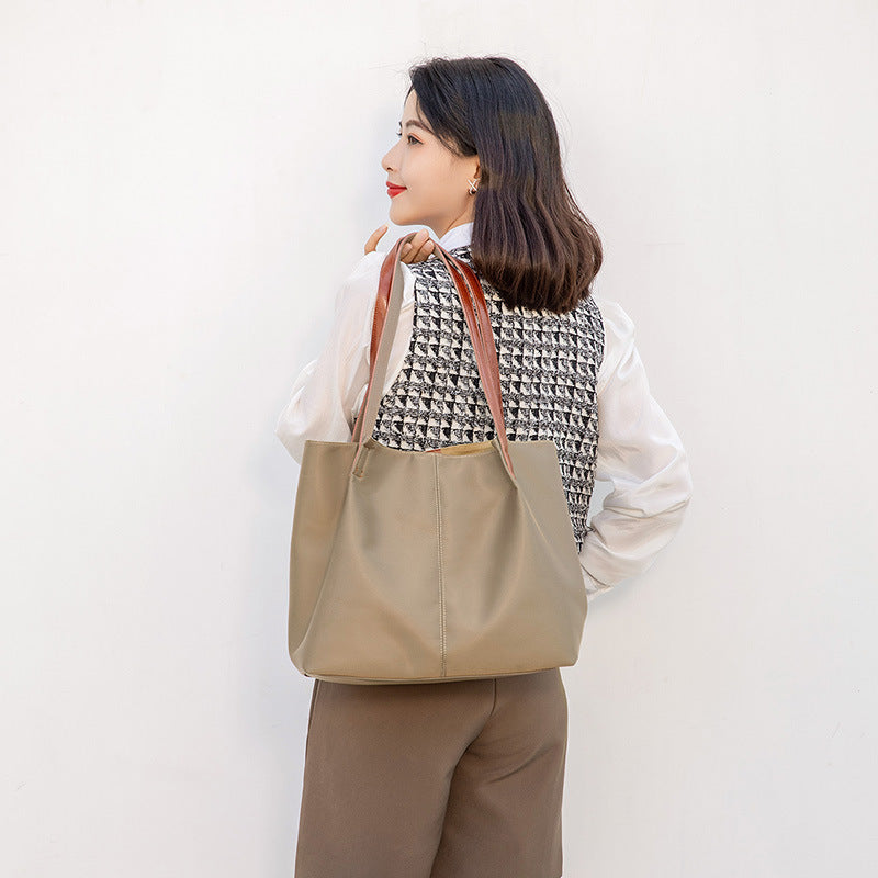 Large Capacity One-shoulder Casual Canvas Tote Bag Women's Shoulder Bag Waterproof Oxford Cloth