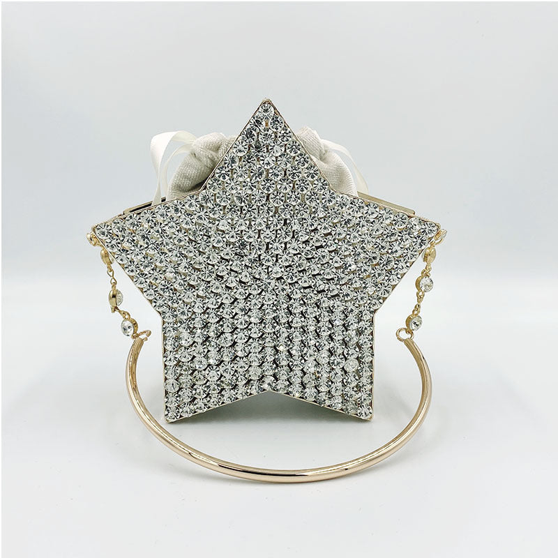 Pochette de dîner à main sertie d'étoiles et de diamants