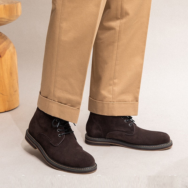 Botas altas estilo retro estilo desierto hechas a mano para hombre