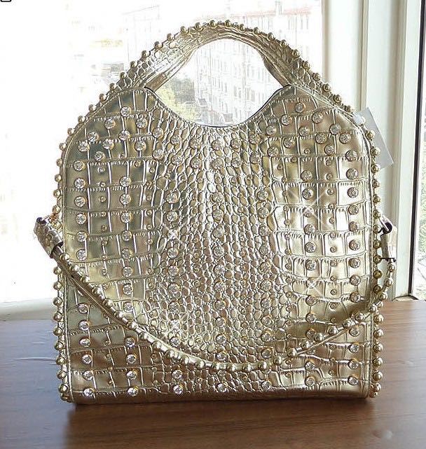 Bolso de mano tipo mensajero con diamantes de imitación tachonados