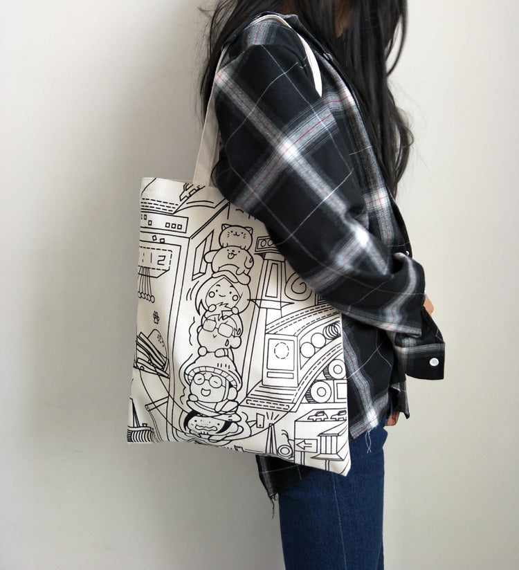 Nouveau sac en toile pour femme, département japonais et coréen