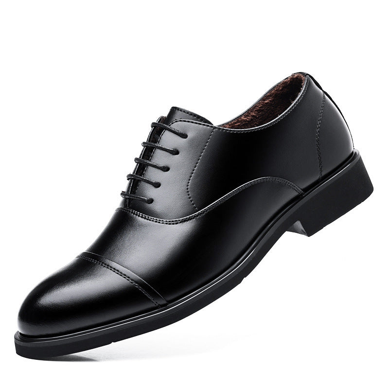 Leather Shoes Men's Height Increasing Insole Pointed Toe Wedding Shoes