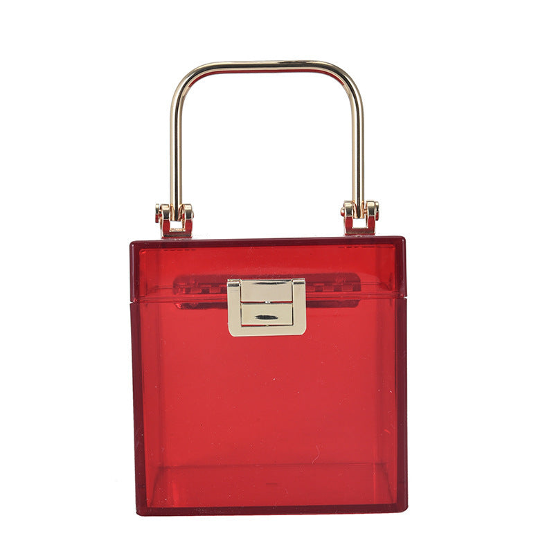 Acrylic Transparent Box Personality Creative Ins Net Red Wild Chain Messenger Jelly Bag