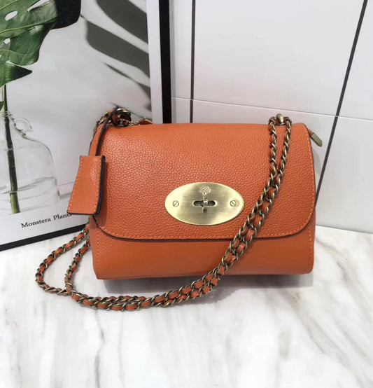 Fashion Solid Color Leather Chain One Shoulder Versatile Messenger Bag