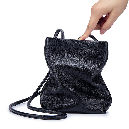 Sac à bandoulière en cuir pour femme, petit, simple et décontracté