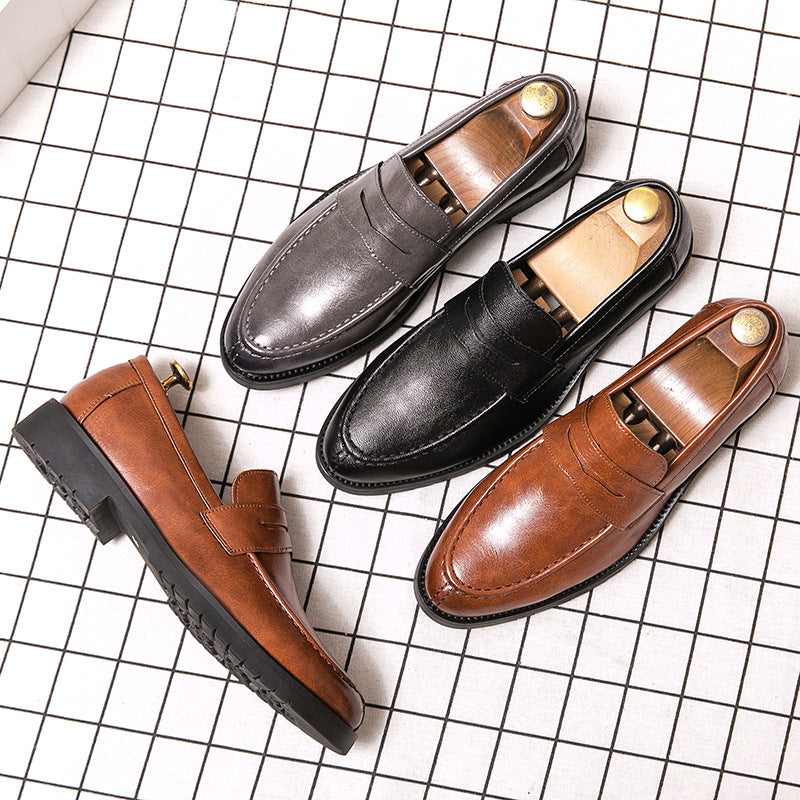 Chaussures décontractées à bout rond pour hommes, style rétro britannique