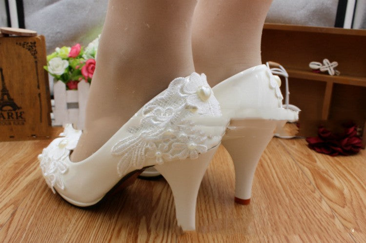 Waterproof Platform High Heel Large Size Wedding Shoes