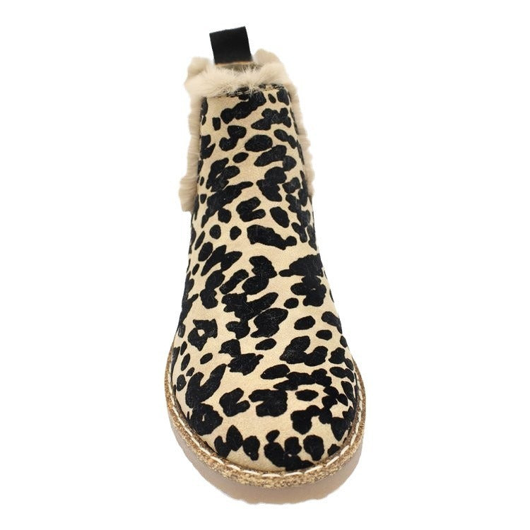 Botas de ante con estampado de leopardo cálidas y para el tiempo libre para mujer