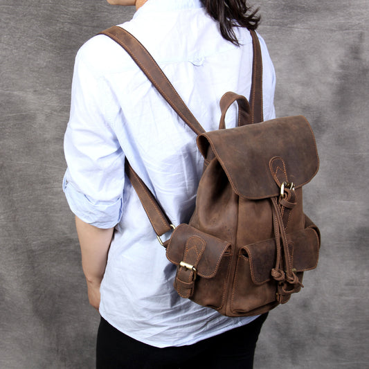 Ladies Small Backpack Handmade Original Leather