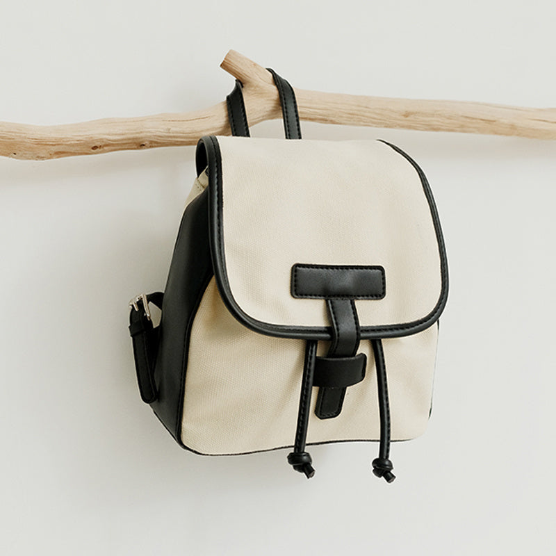 Popular Schoolbag All-match Hit Color Backpack Canvas Bag