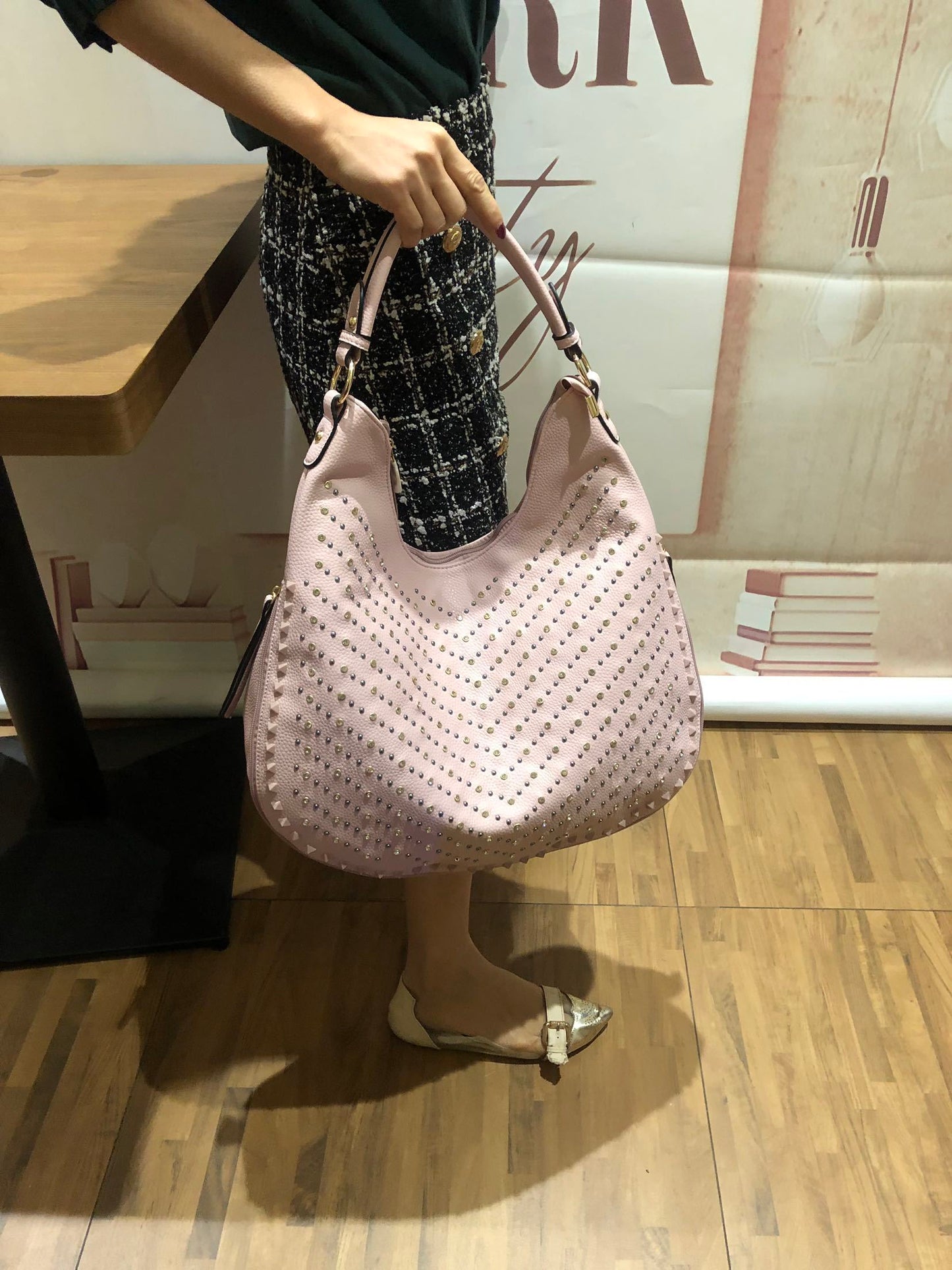 Bolso bandolera de un solo hombro para mujer con diamantes