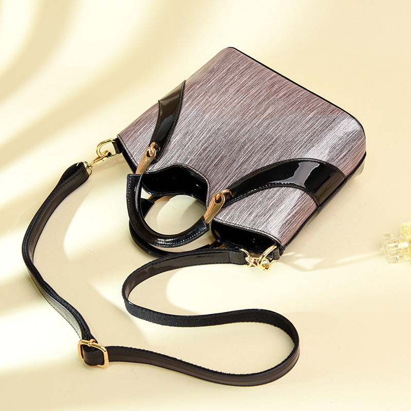 Fashion Patent Leather Sequined One-shoulder Messenger Handbag