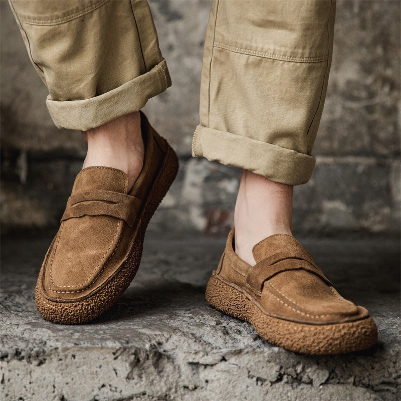 Chaussures décontractées tendance en cuir véritable et daim pour hommes