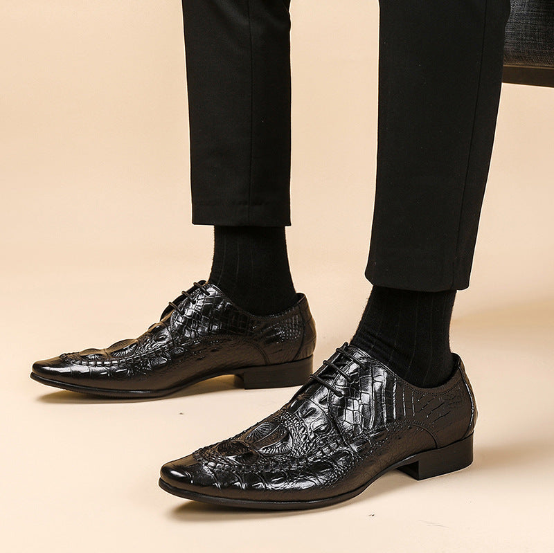 Chaussures habillées pour hommes à motif crocodile britannique