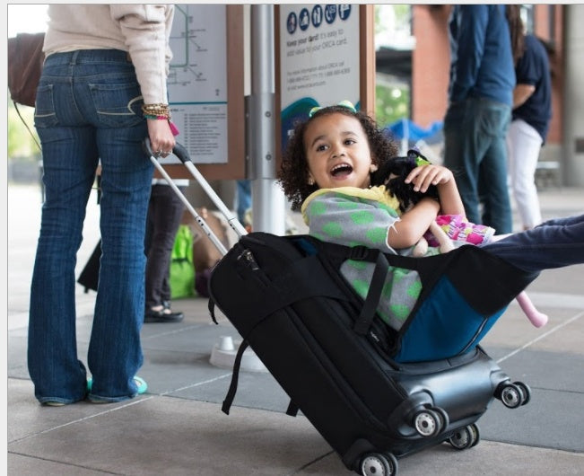 Siéntese en la silla plegable de viaje para niños, artefacto de seguridad portátil, equipaje con asiento