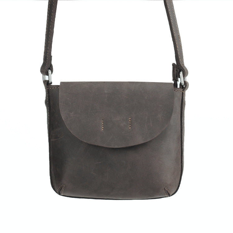 Bolso bandolera de cuero sencillo retro para mujer