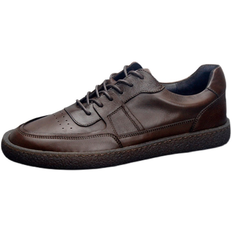 Baskets en cuir respirantes basses vintage pour hommes