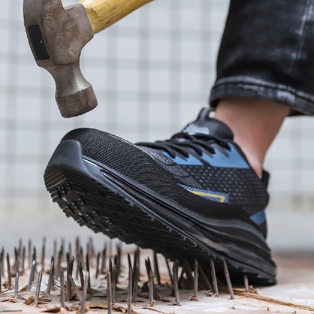 Chaussures de sécurité légères à semelle à coussin d'air et tête en acier