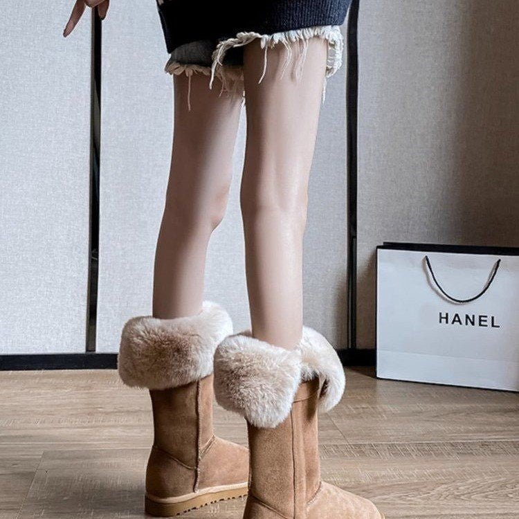 Bottes hautes en fourrure chaude pour femmes