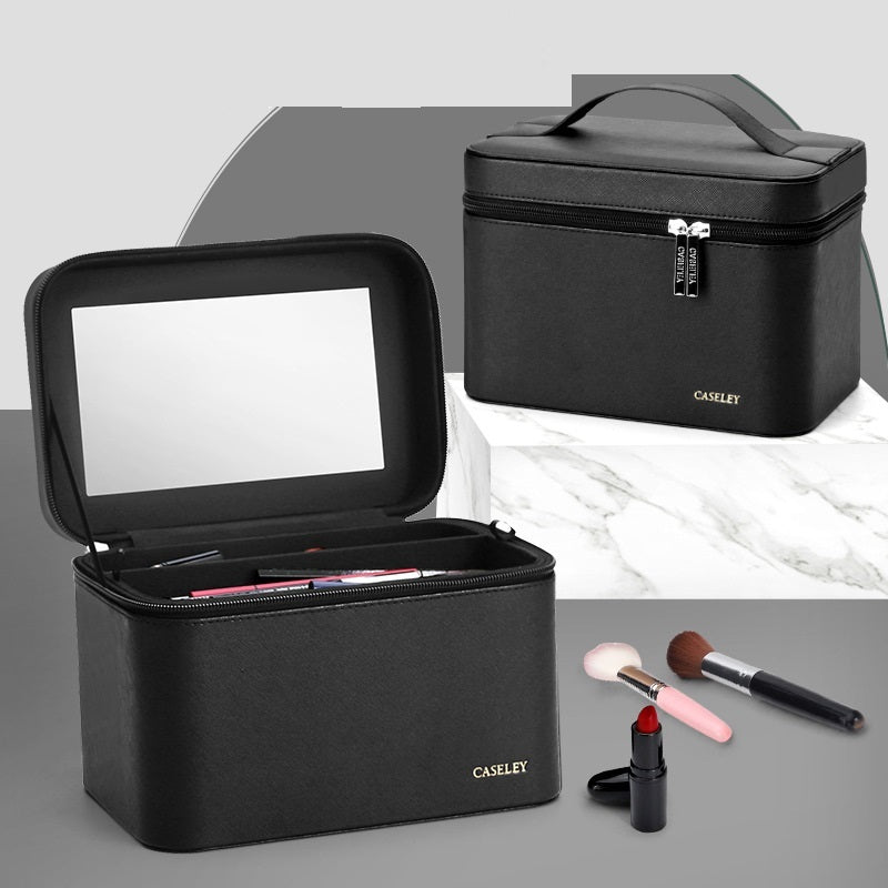 Large-capacity Simple Portable Double-layer Portable Cosmetic Bag