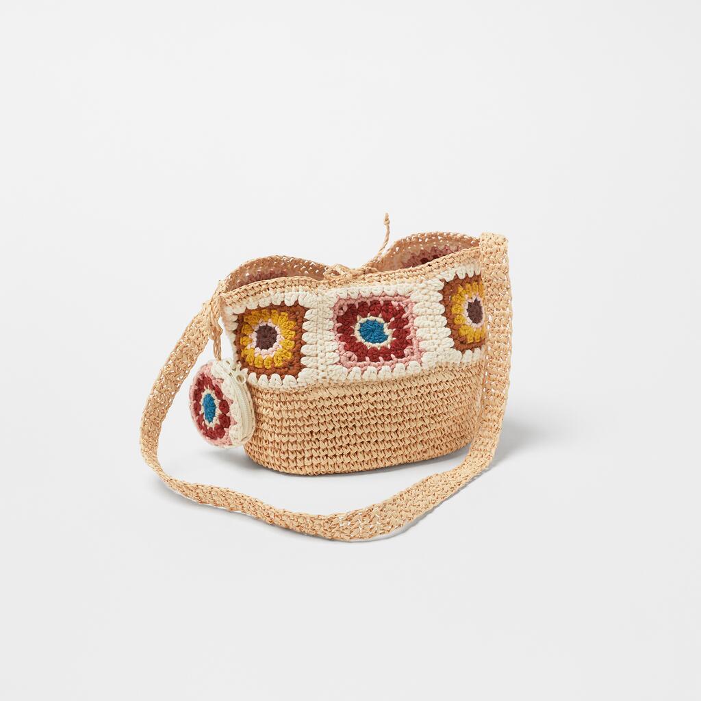 A Crochet Straw Bag One Shoulder Crossbody