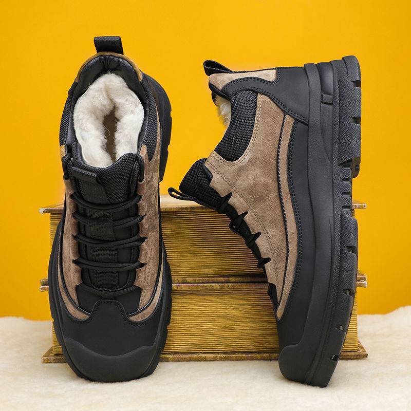 Men's Cotton Shoes Wool Fleece Lined Thick High-top Casual