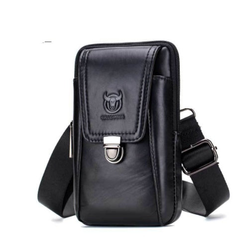 Men's Leather Shoulder Messenger Bag Wear Belt Mobile Phone