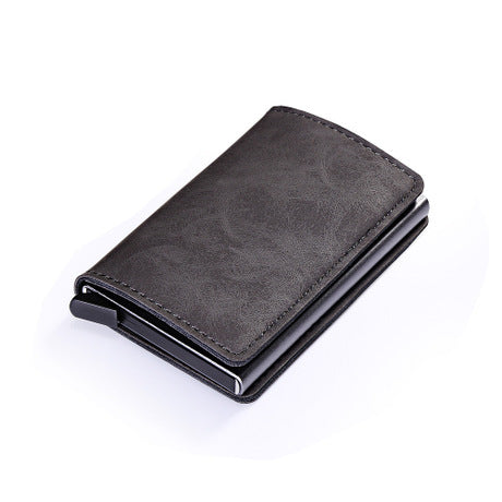 Uminium Alloy Leather Cards Case Mini Wallet Slim Coin Purse