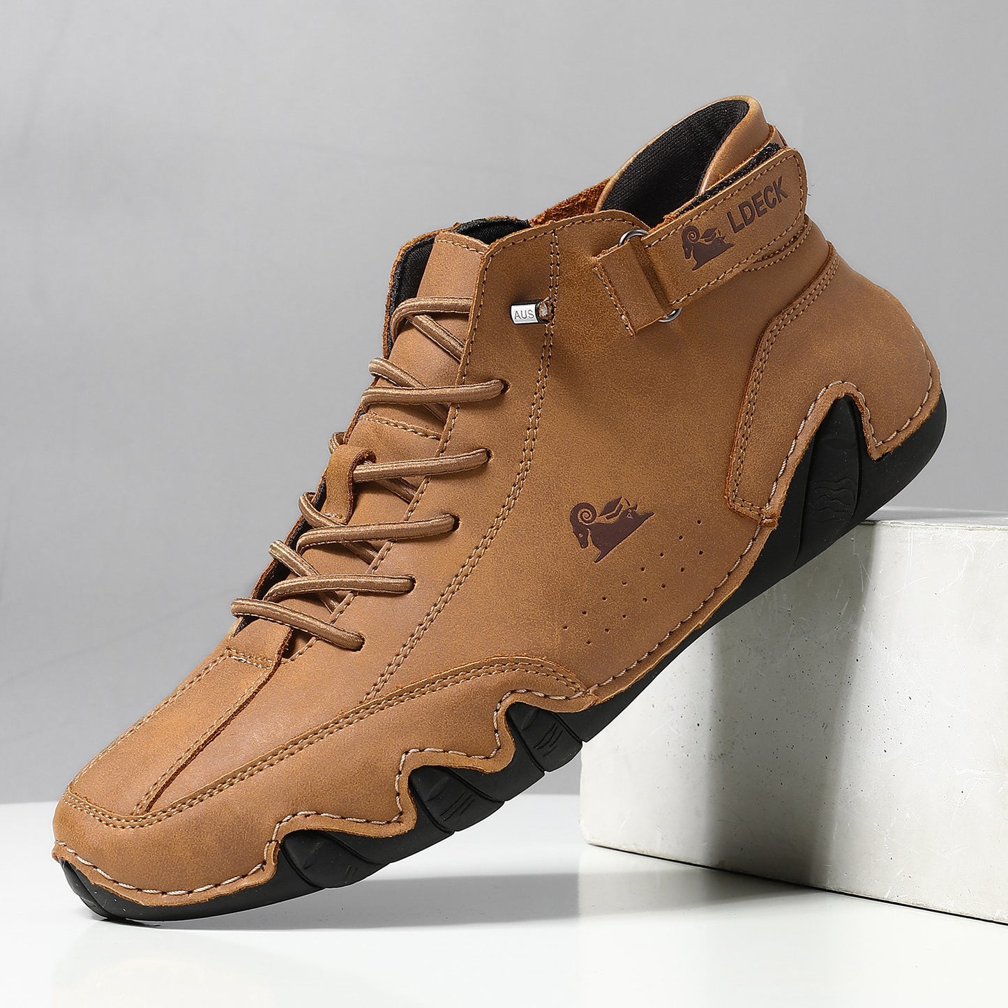 Chaussures décontractées en cuir pour hommes, mocassins tendance avec lacets velcro, bottines pour hommes 35-48