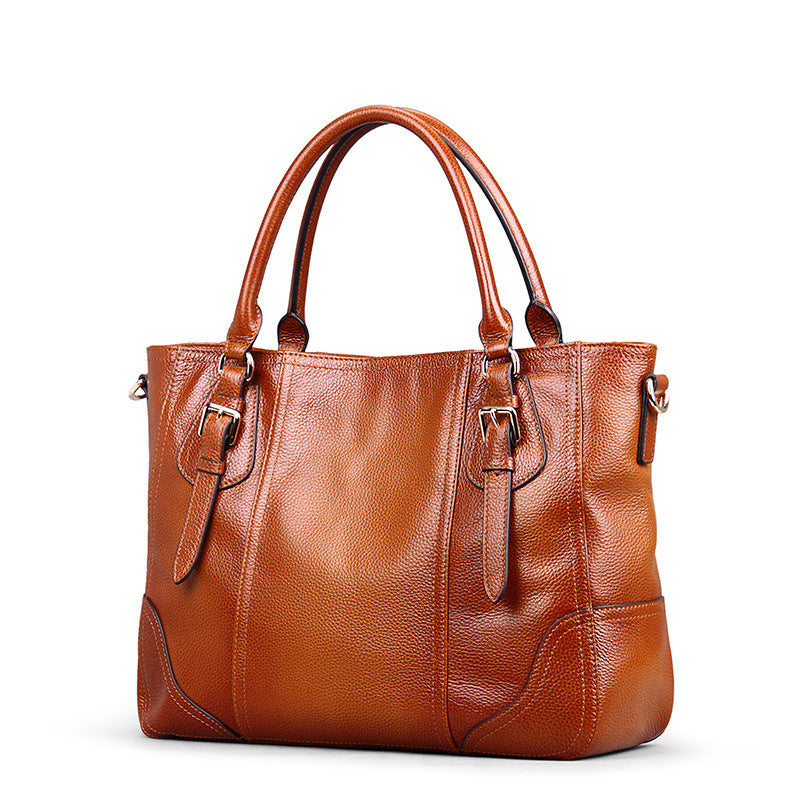 Sac à bandoulière simple rétro en cuir de vachette pour femme