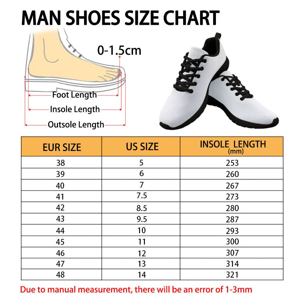 Printed Men's And Women's Same Plus Size Running Shoes Sneaker