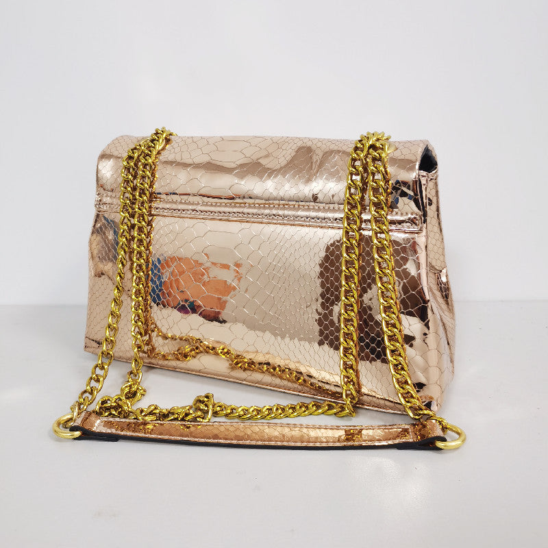 Champagne Snakeskin Eagle Crossbody Bag