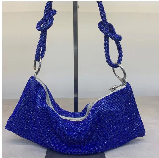 Bolso de mano sencillo con diamantes de imitación para mujer