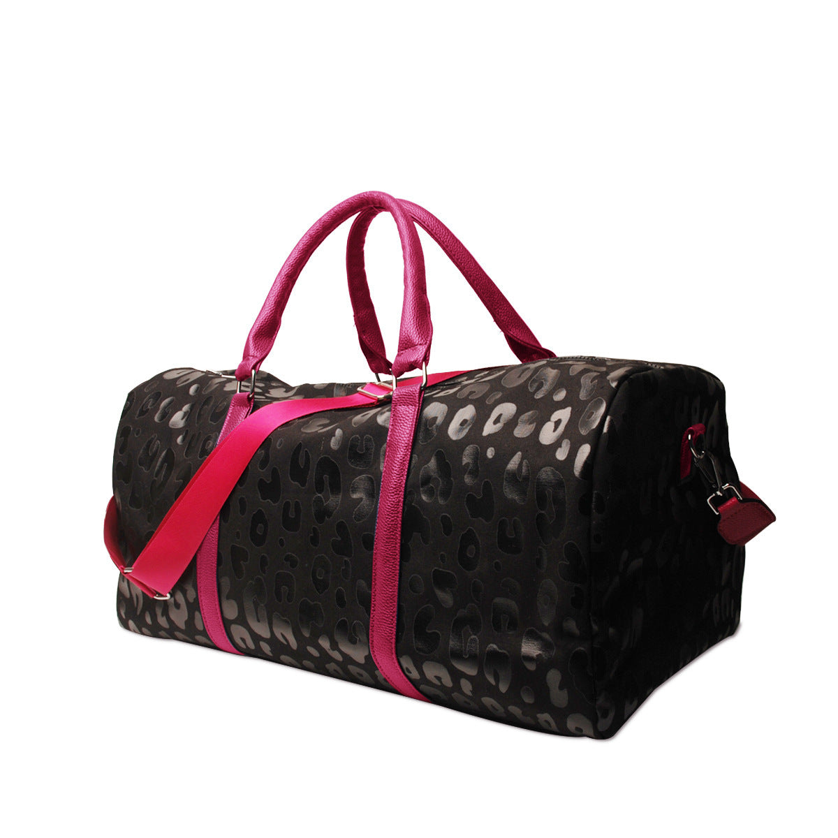 Bright Leopard Print Travel Bag European And American PU Handle Shoulder Strap Luggage Bag Portable