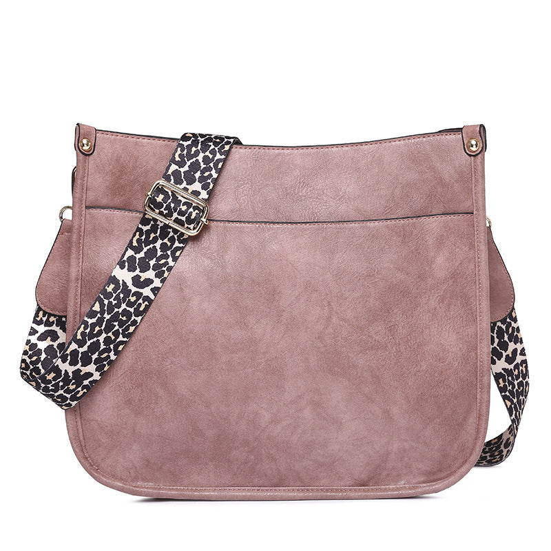 Bolso bandolera informal de piel sintética con estampado de leopardo y correa para el hombro, bolso de mano de gran capacidad, diseño minimalista