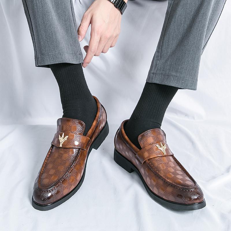 Zapatos de cuero para negocios, formales, europeos y americanos para hombres