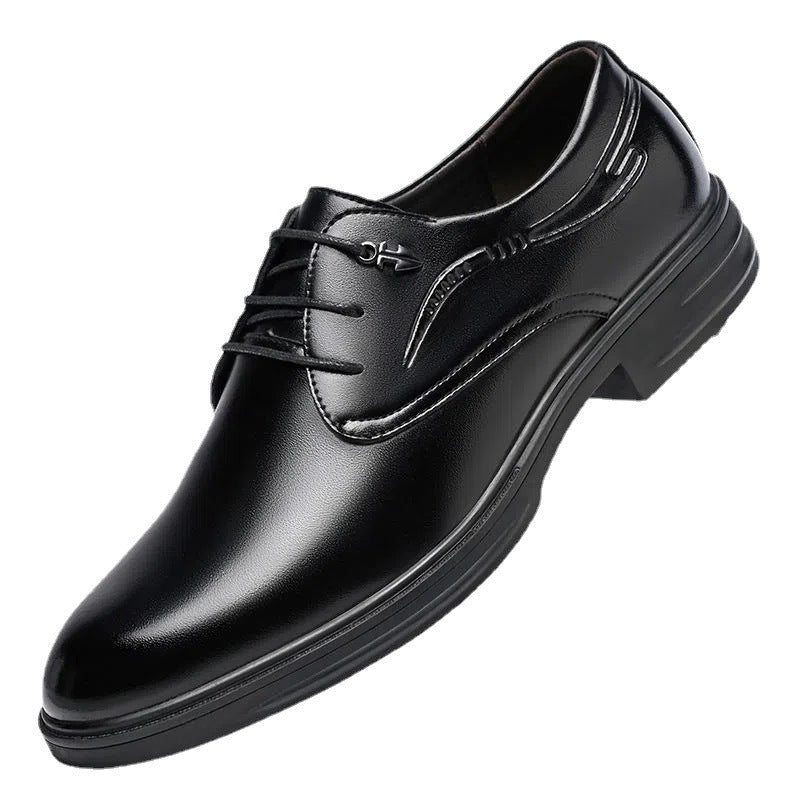 Chaussures d'affaires en cuir pour hommes Chaussures décontractées noires en cuir de vache véritable pour hommes Chaussures de mode coréennes formelles