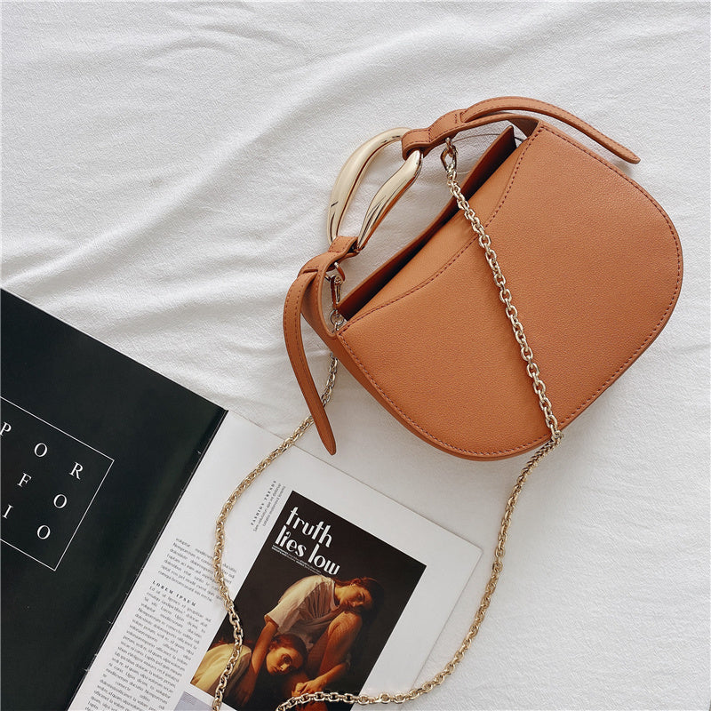 Bolso bandolera pequeño de piel de vaca con cadena y diseño de nicho de Apple Bag