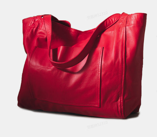 Bolso grande para mujer de piel suave, de un solo hombro, gran capacidad