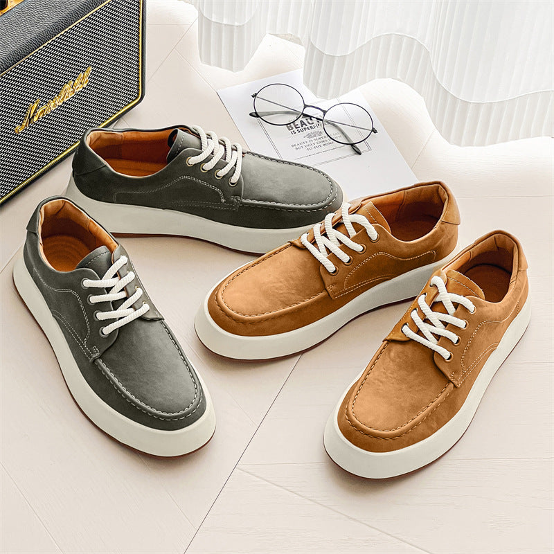 Zapatos casuales de plataforma con cordones para hombre