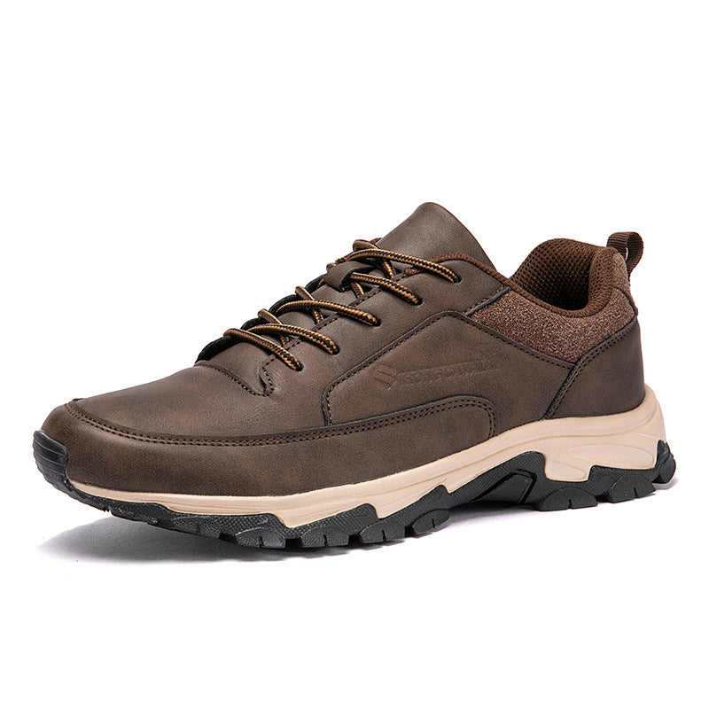 Leather Waterproof Men's Deodorant Casual Middle-aged And Elderly Running Plus Size Board Shoes