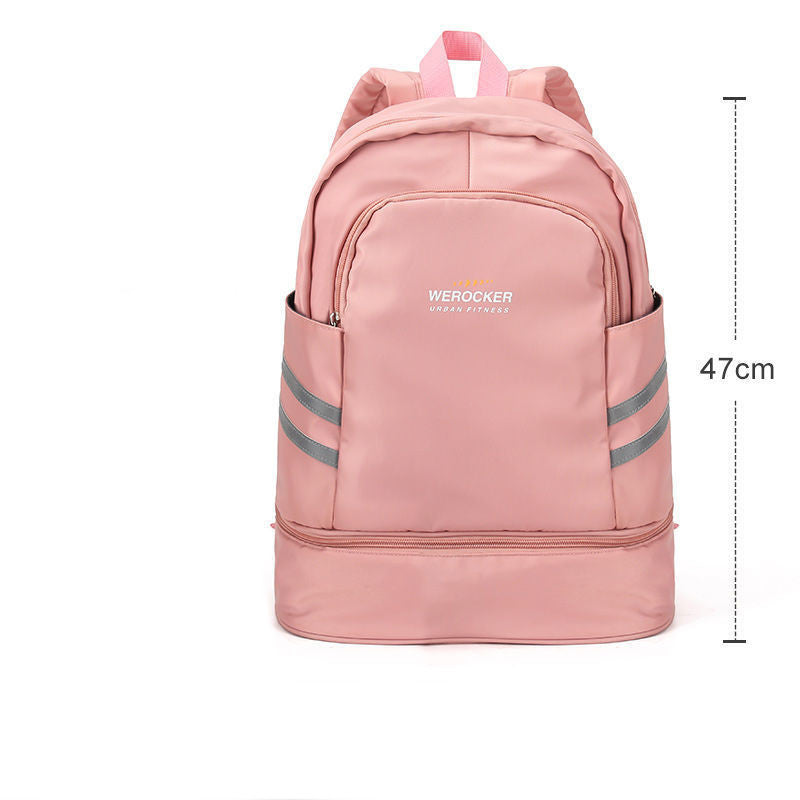 Mochila plegable portátil para mujer con separación de ropa seca y húmeda